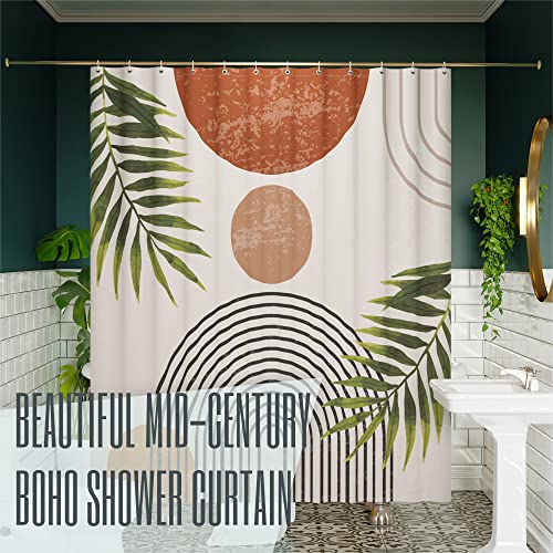 Kibaga Beautiful Boho Shower Curtain For Your Bathroom - A Stylish 72" X 72" Modern Mid Century Curtain That Fits Perfect To Every Bath Decor - Ideal To Brighten Up Your Bohemian Bathroom At Home #TOP1