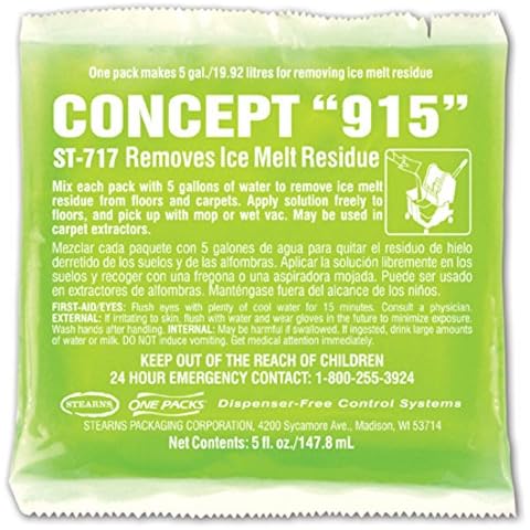 Stearns One Pack Concept 915 Ice Melt Residue Remover for Hard Floors and Carpets (36 - 5 fl. oz. Packets per Case) Cover
