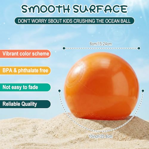 Realspring 24 Pcs Inflatable Beach Balls for Kids Bulk Pastel Solid Color Jumbo Beach Ball Swim Pool Floating Toys Baby Shower Birthday Summer Party Decor(Mainly Green, Yellow, Brown, White,10 Inch) - image 3