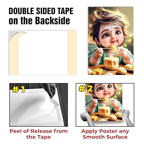 Image of Twinster Bal krishna Posters Photo for Pregnant Women, Baby Poster Self Adhesive (Size 45 cm by 30 cm) Pack of 1 (Design 17)