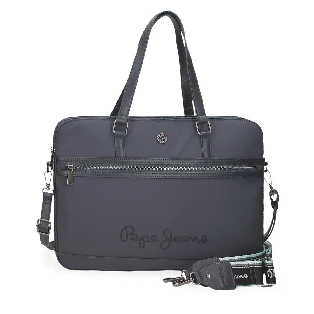 Pepe Jeans Corin Laptop Bag 15.6 Inch Grey 40x30x5cm Polyester and PU 6L by Joumma Bags, grey, One Size, Laptop Bag