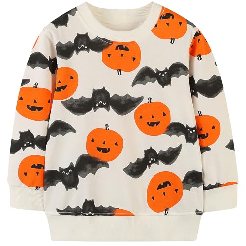 Image of AIWUHE Toddler Cotton Sweatshirt Boys Girls Pullover Long Sleeve Tops 2-6Y | Tops Blouse, Cotton T-Shirt, Fall Winter Clothes