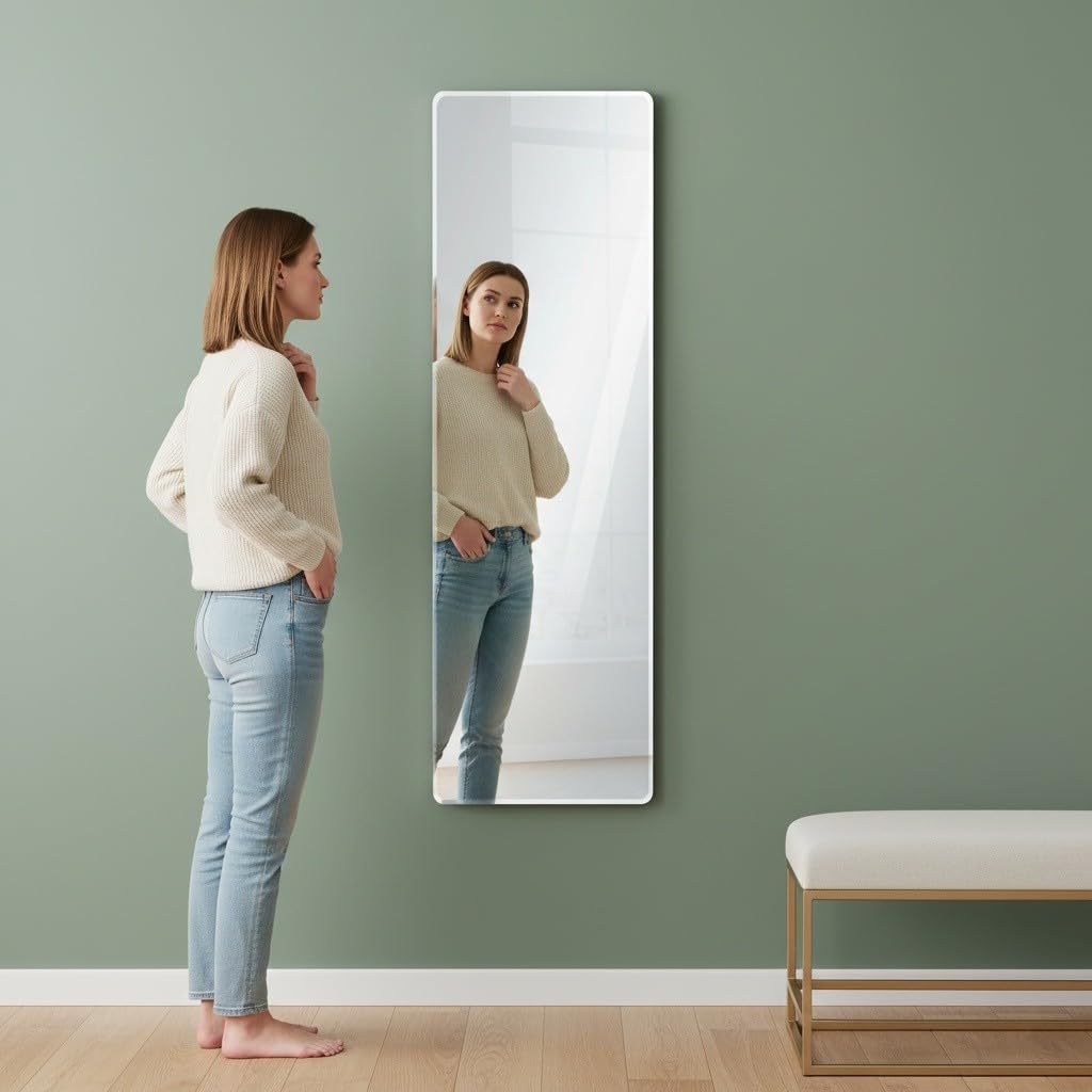 Creative Arts n Frames 5mm 12x42 inch Full Length Long Beveled Smooth Edges Frameless Rectangular Wall Mount HD Mirror Home Decor Items (12x42 inch Beveled, Long)-image-5