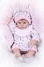Nicery Reborn Baby Doll Soft Simulation Silicone Vinyl 18inch 45cm Magnetic Mouth Lifelike Boy Girl Toy White Bib Eyes Open