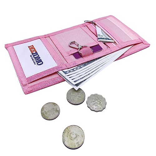 Image of RFID Trifold Canvas Outdoor Cartoon Wallet for Kids /Slim Front Pocket Wallet with Zipper (Dessert)