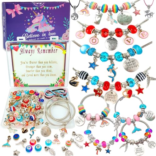 Charm Bracelet/Jewelry Making Kits for Kids Girls,Unicorn Birthday Gifts,Arts Crafts Toys...
