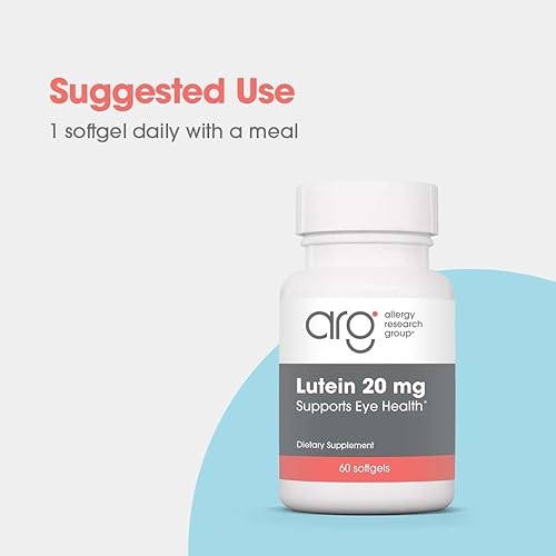 Miniatura 4 de Allergy Research Group - Luteína 20 mg - Nutrientes para ojos y cerebro - Protección contra la luz azul - 60 cápsulas blandas