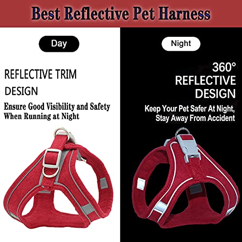 Dog Harness and Leash Set Dog Chest Strap Pet Vest Harness with Handle Adjustable Reflective Dog Harness for Small Dog Medium Dog Cat Red S - Image 4