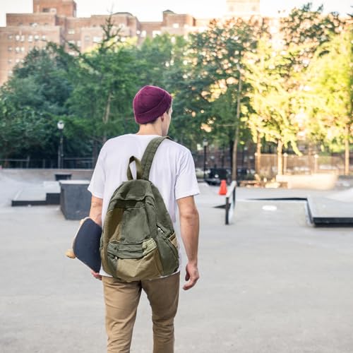Mochila de lona de gran capacidad ligera estilo vintage grunge 4