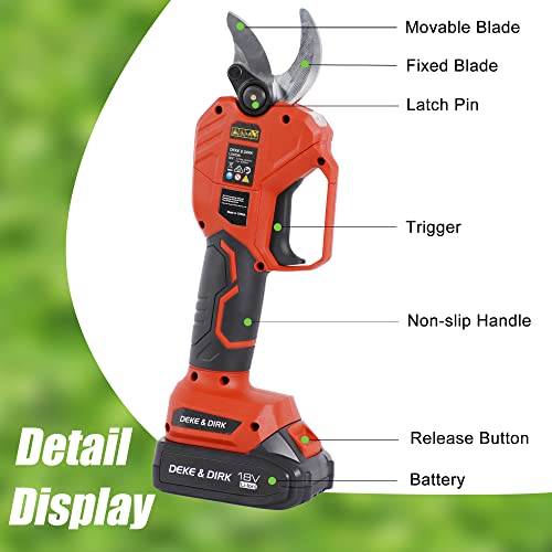 DEKE&DIRK Electric Pruning Shears Professional Cordless Tree Pruner