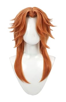 Game Cosplay Wig Brown Orange Wig Long Straight Wigs Heat Resistant Synthetic Hair Wigs