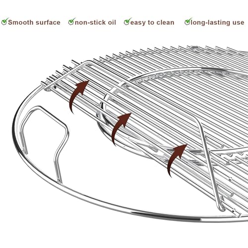 GFTIME Grillrost 8835 für Weber 57cm Klappbar Rund Holzkohlegrills Gourmet BBQ System, Weber One Touch, Bar-B-Kettle und Master Touch Zubehör, Kugelgrill Grillrosteinsatz