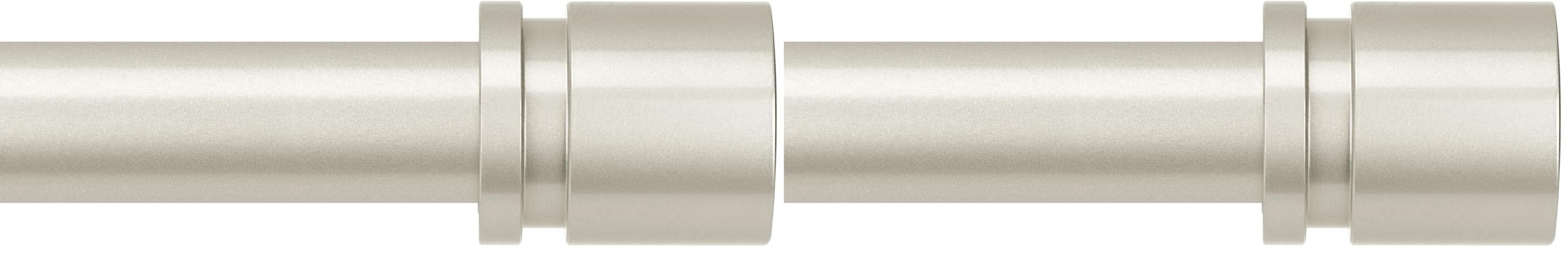 Byondeth Curtain Rods for Windows 16 to 144 Inches Adjustable Length 1 Inch Diameter Window Curtain Rod with Aluminium End Cap, Brushed Nickel (Pack of 2)