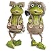 Produktbild matches21 Frösche Kantenhocker Deko Figuren Froschfiguren Paar Kunststoff/Sisal lustig grün 2er Set 11/18 cm