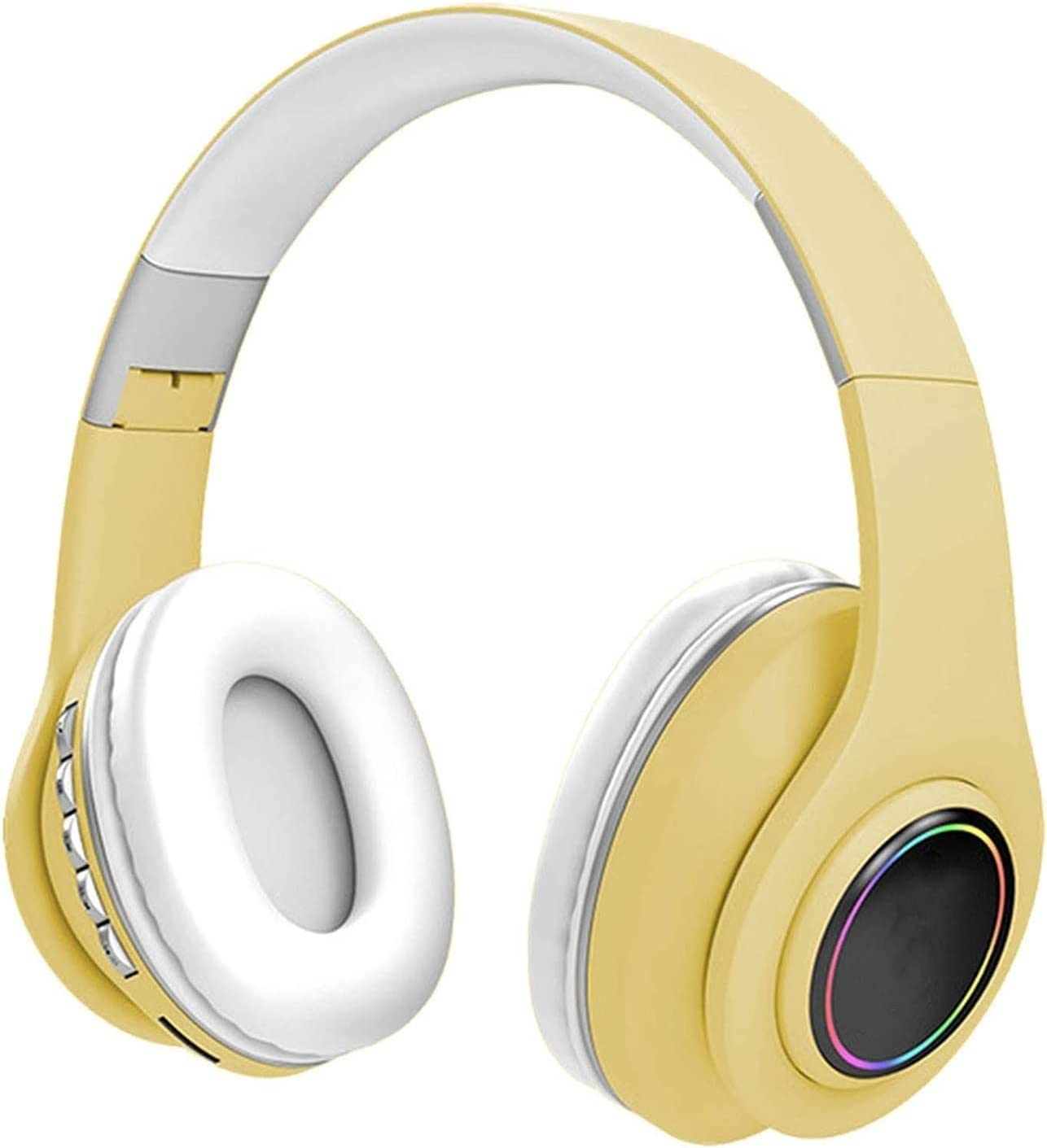 Auriculares for niños - Auriculares intrauditivos estéreo Plegables sin enredos de 3,5 mm for niños/Adolescentes/niños/niñas/Escuela/Viaje en avión/Tableta (Color : Yellow)