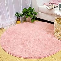 FANSU Tapis Rond Chambre à Coucher Salon Paillasson D'Entrée Décorent Tapis En Peluche Interieur Anti Slip Absorbant Antidérapant Lavable (60cm,Vert
