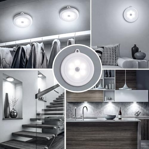 Image of Hoteon PIR Motion Sensor Light, Battery Powered LED Night Light, Cold, 2PCS