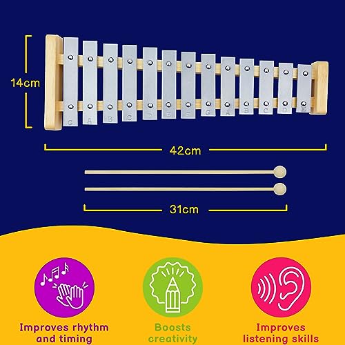 Image of A-Star Diatonic Glockenspiel for Children with Beaters - 13 Note
