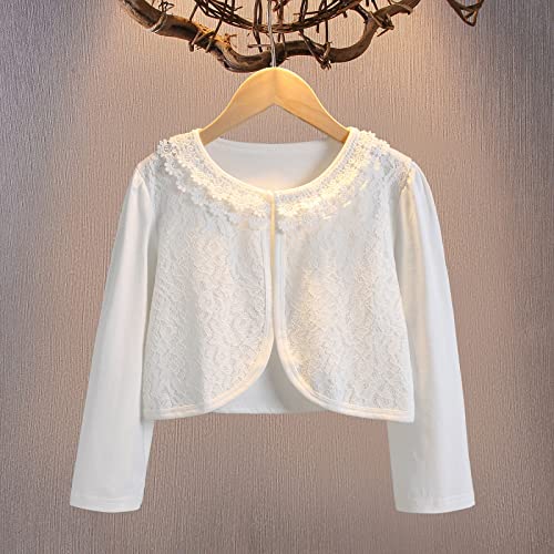 Girls Bolero Shrugs 3/4 Long Sleeve Light-Weight Bolero Cardigan Dress Cover Up for Communion2