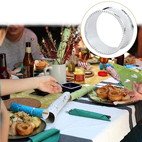 Anneau de serviettes délicates argenté avec perles pour décoration de table chic
