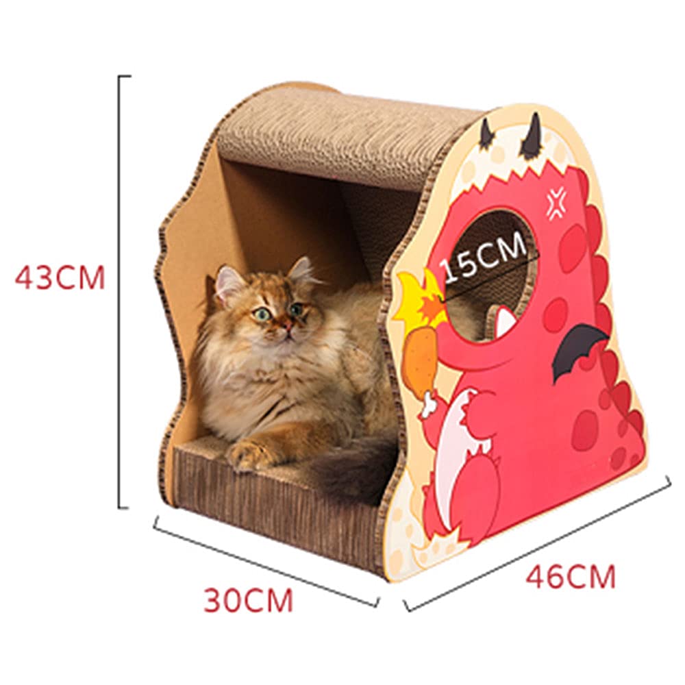 Rascador para Gatos de Cartón Protector contra arañazos de Gato y Perro - Afilador de uñas de cartón para Mascotas Más grueso, con capacidad para dormir, duradero (rojo)