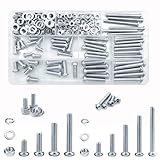 ELOOGAA 216pcs M5 M6 Screws Bolts and Nuts Assortment Kit,with Galvanized Metric Nuts Bolts and Flat & Spring Lock Washer Assortment