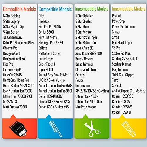 Clipper Guards Professional Premium Black Cutting Guides 10 Guide Comb Accessory Pack Hair Combs With Metal Clip #TOP5