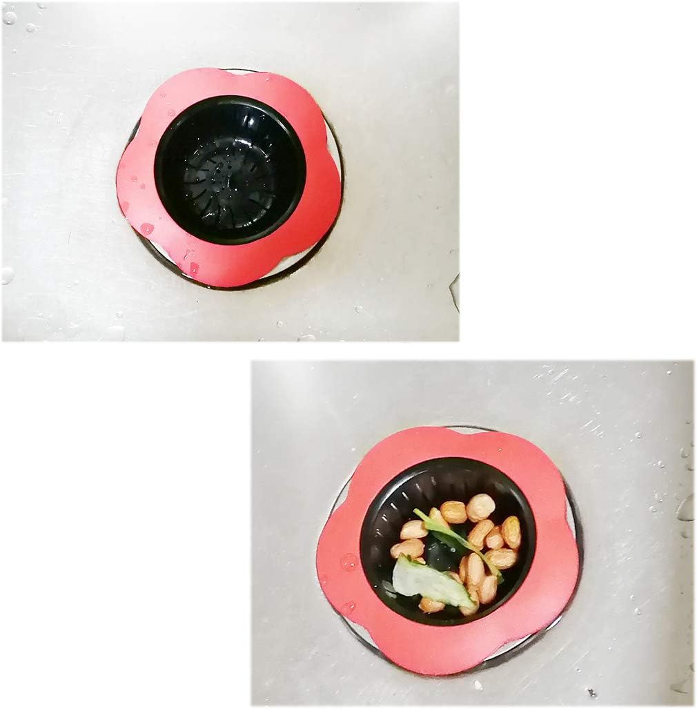 Kitchen Sink Strainer 4 Pack, Pouring strainers，Drain FilterLarge Wide Rim 4.5" Diameter (4.5" Diameter, 4 Color)