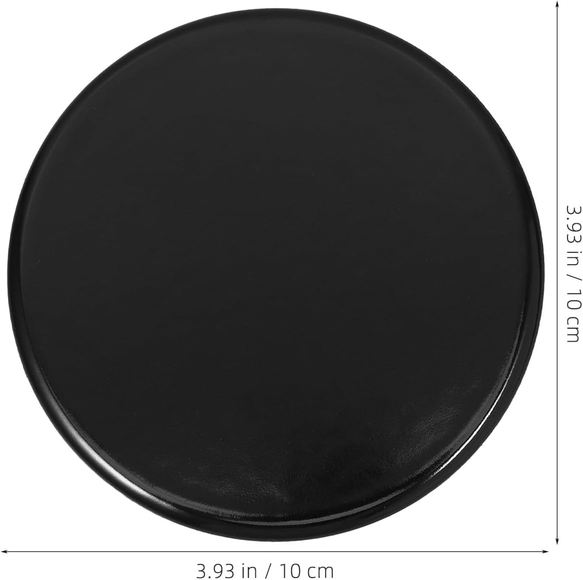 Gas Stove Burner Cap Replacement: Metal Cooker Hat Cover for Kitchen Stove Burner Head Parts for Heat Protection - Flat Surface, 3.94x3.94x0.08in, Black