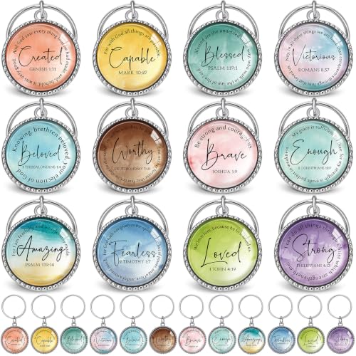 Image of Equsion 36 Pcs Christian Keychain Bulk Mini Bible Keychains,Classic