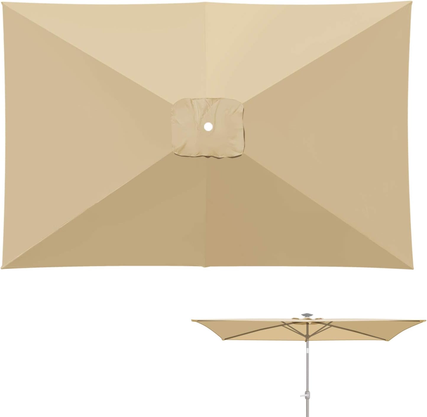 BenefitUSA Replacement Umbrella Canopy Top Cover for 10 ft x 6.5 ft 6 ribs Patio Umbrella Outdoor Market (Canopy Only)