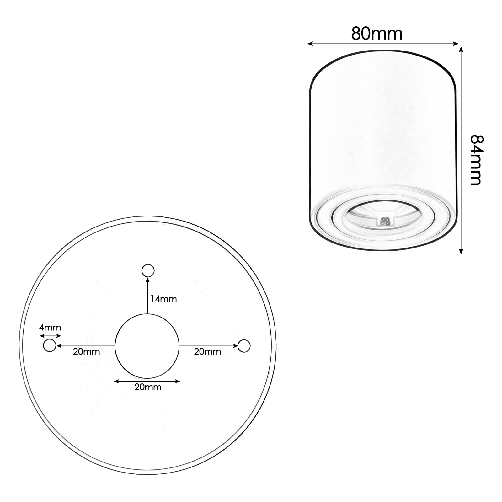 Faretti Da Soffitto Orientabili Nero - 4 Pezzi, GU10, Alluminio, Ø80mm, Per Interni - Foto 3