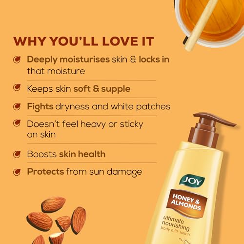 Joy Honey & Almonds Ultimate Nourishing Body Milk Lotion 600ml With Shea Butter & Vitamin E | Prevents Dryness & Provides Intense Moisturization for Dry Skin (Image - 5)