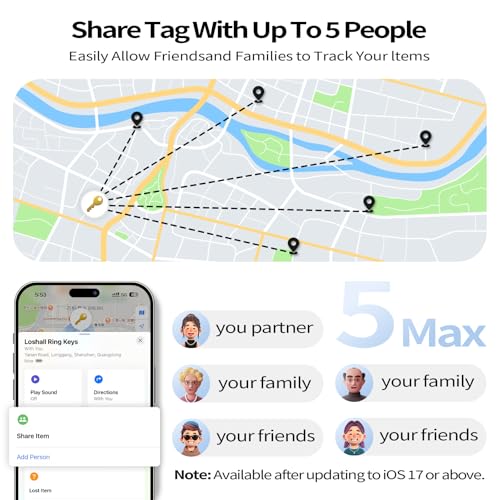 Smart-Air-Tracker-Tags-4-Pack-2025-New-Bluetooth-Tracker-Item-Finder-Work-with-Apple-Find-My-iOS-Only-Smart-tags-for-LuggageKeyWallet-Air-Tags-Multi-functional-tracking-Replaceable-Battery