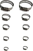 Vista 7 de Abrazadera de manguera, paquete de 10 abrazaderas de manguera de engranaje helicoidal de acero inoxidable 304 ajustable de 6 a 2.008 in, abrazaderas