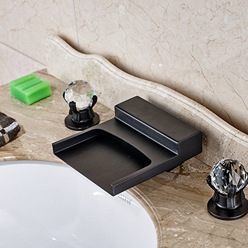 Maifeini Oil Copper Spout Waterfall Bathroom Basin Mixer Crystal Processing Mixer Tap