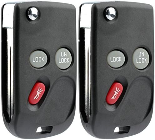 Keyless Entry Remote Car Flip Ignition Key Fob for Suburban Sierra Yukon (15042968 KOBLEAR1XT) (Pack of 2)