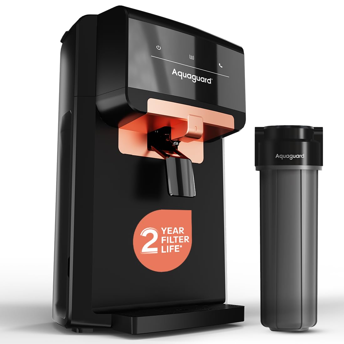 Aquaguard Nexen RO+UV+Active Copper Water Purifier | 2 Year Filter Life with Comprehensive Warranty | With Mega Sediment Filter | Save over 18,000 on Filters | With Removable Drip-Tray