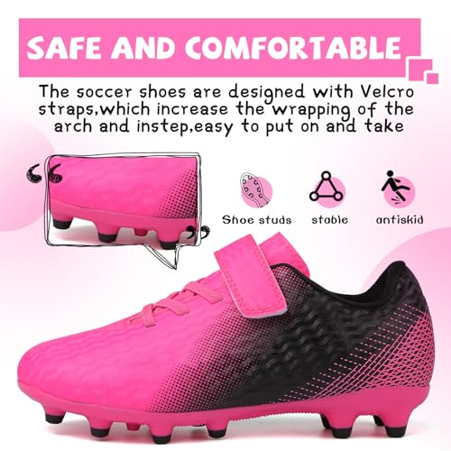 CBUSTER Kids Soccer Cleats Boys Girls Football Shoes with Socks Youth Soccer Shoes AG4