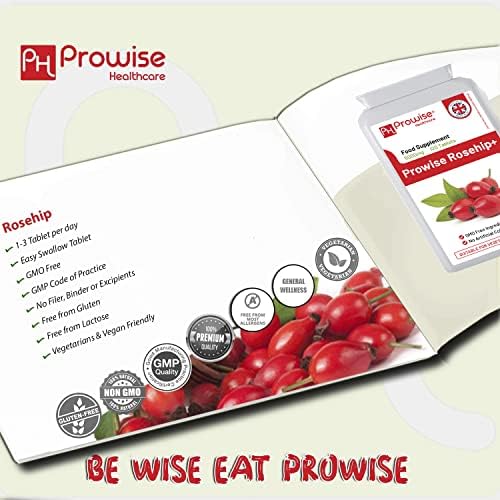Rosehip+ 5000mg 120 Vegan Tablets | 4 Months Supply | High Strength Rosehip Supplements for Joint Support & Health | Made in UK by Prowise Healthcare