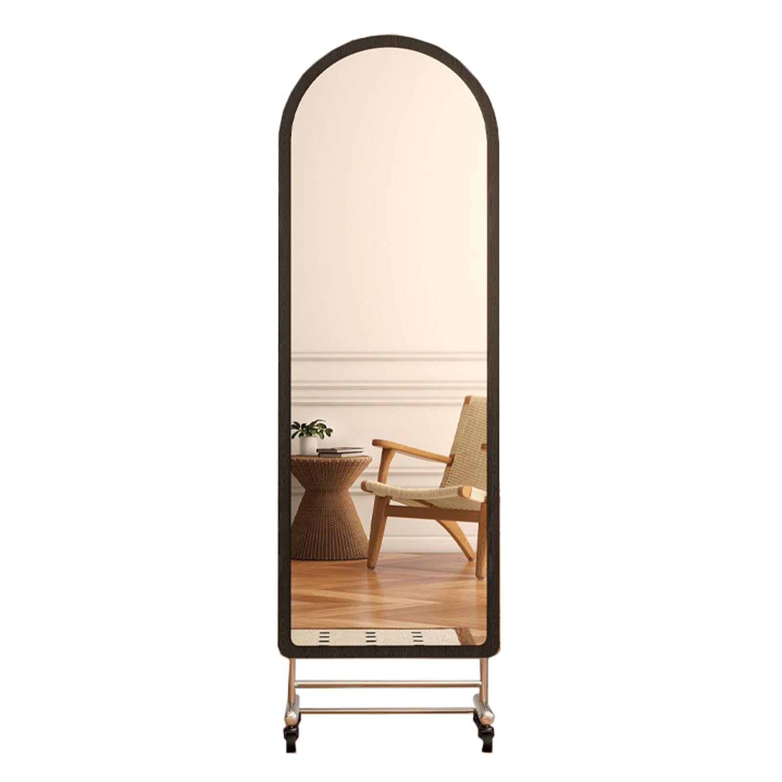 FGXHHS Mirror Shaving Vanity Arched Mirrors Vertically Only for Entryway Bedroom Bathroom Living Room(Black,50x150 cm)