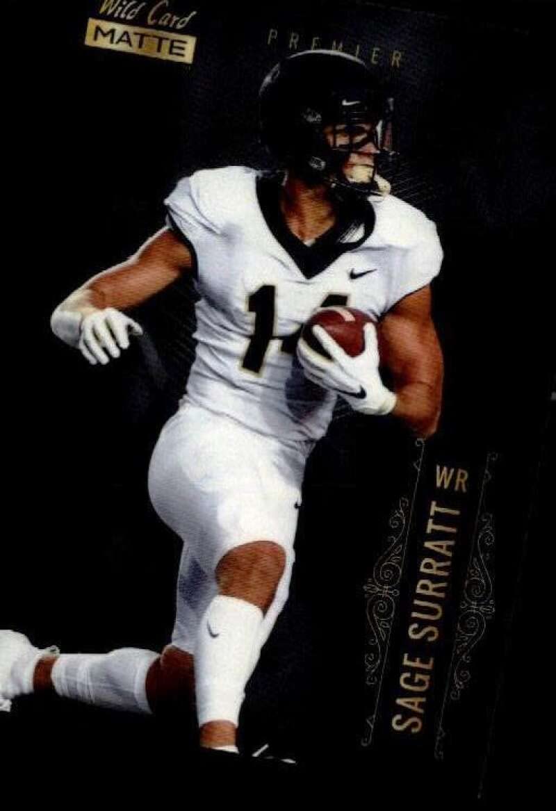 Amazon.com: 2021 Wild Card Matte Black Retail #MBC-69 Sage Surratt RC  Rookie Wake Forest Demon Deacons Football Trading Card : Collectibles &  Fine Art