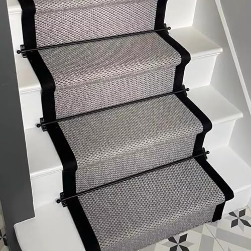 Tiges de couloir pour tapis d'escalier en laiton massif noir élégant