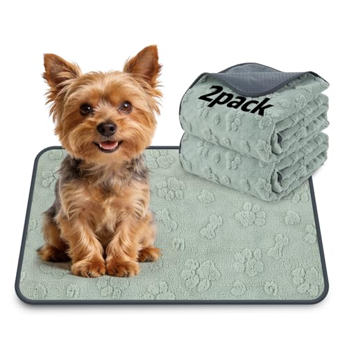 Image of LOOBANI Washable Pee Pads for Dogs: 2 Pack Super Absorbent Reusable Puppy Pads, Leakproof and Waterproof Dog Training Pads Whelping Pads for Potty, Floor, Crate, Couch Bed and Travel, 18 inchx24 inch
