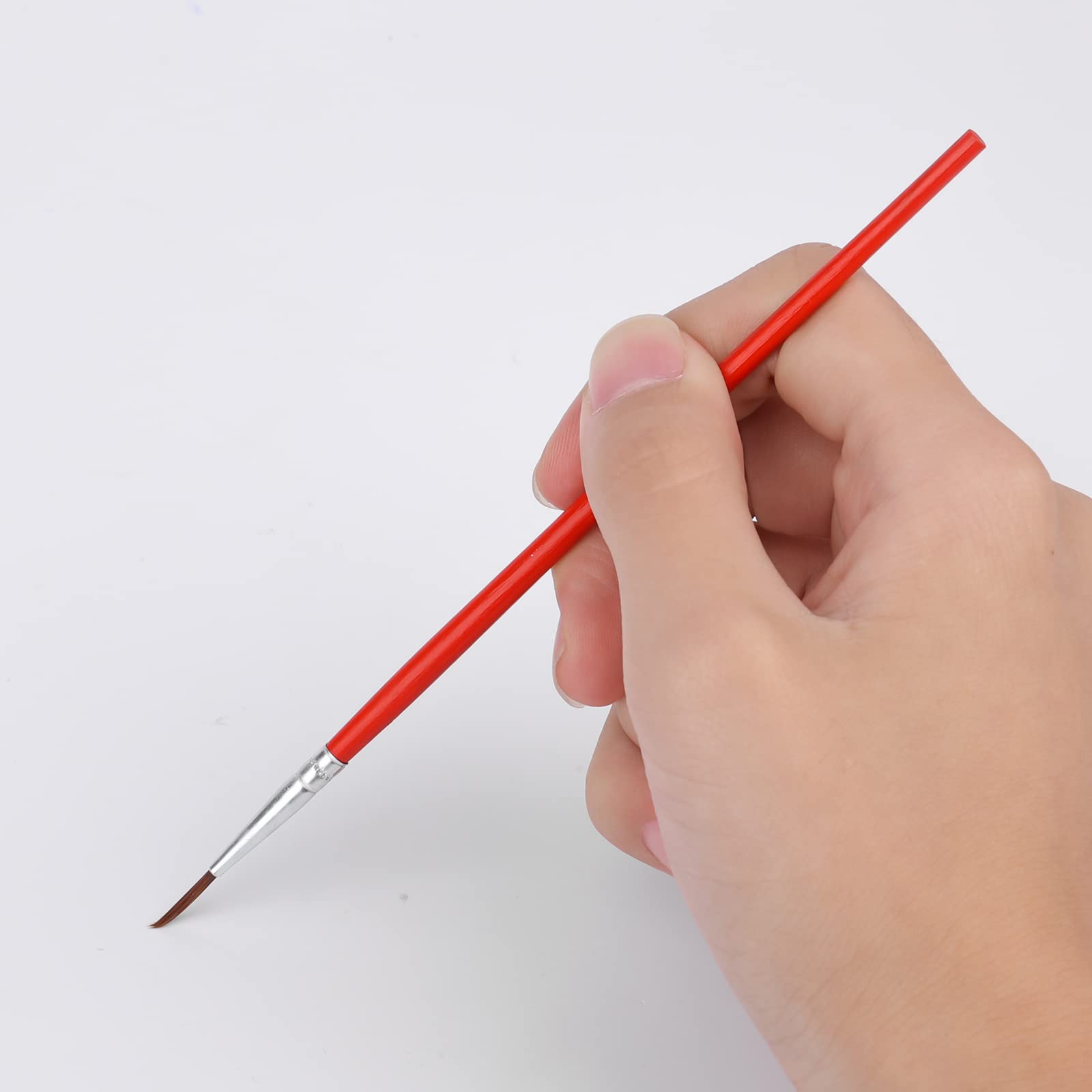 KINBOM 6 Pennelli Precisione: Set Miniatura Con Punta Fine Per Acquerello, Acrilico E Nail Art (Rosso)