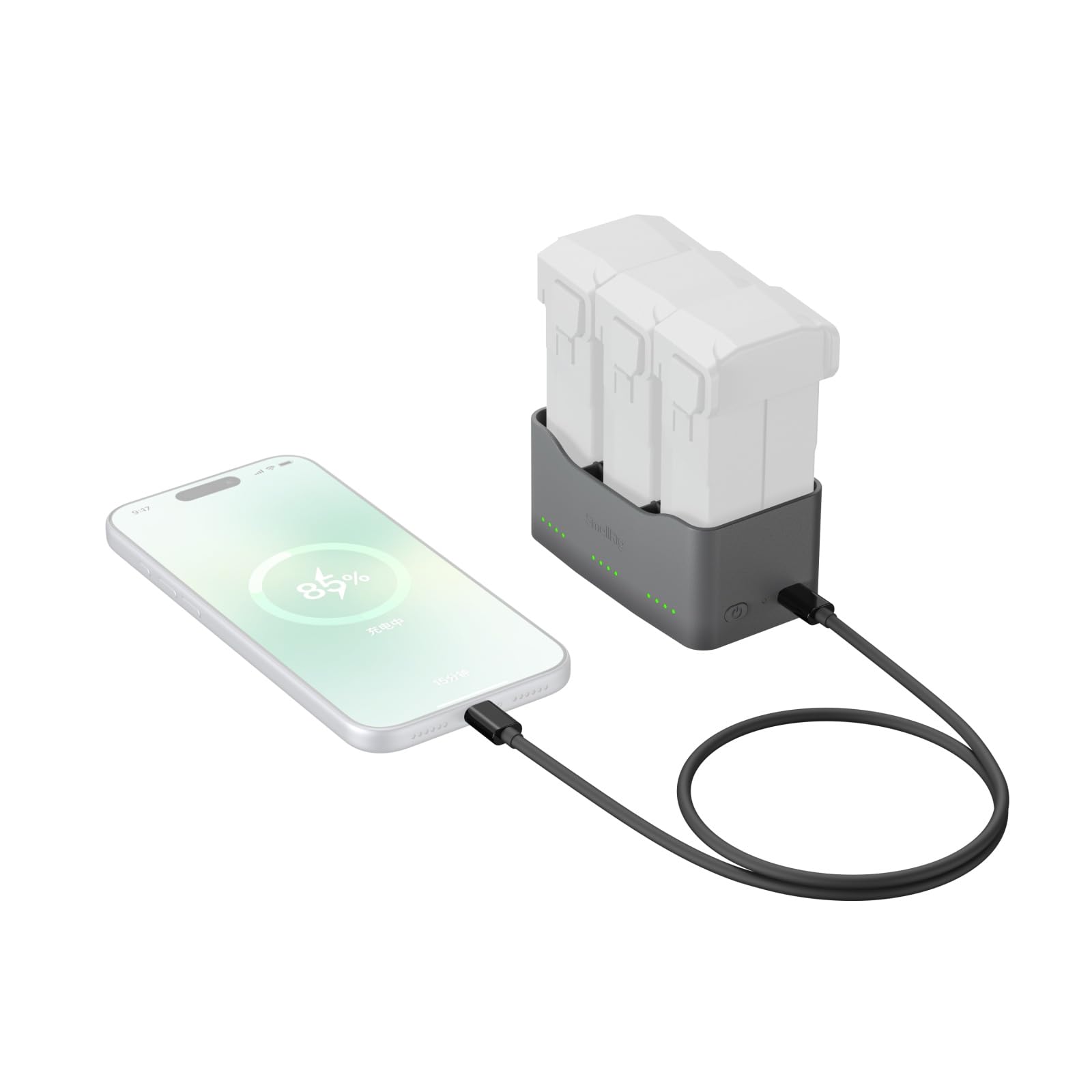 SMALLRIG 65W 3-Kanal-Akkuladegerät für DJI Mini 5/4 / 3 Pro, für DJI Mini 3 Intelligente Flugakkus, Schnellladegerät mit 5 Modi, USB-Ausgang und Mehrfachschutz - 6501