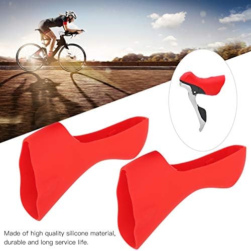 Road Bike Brake Lever Hood Covers, Silicone Protective Sleeve for Comfort and Grip, Easy Slip-On Installation (Red)