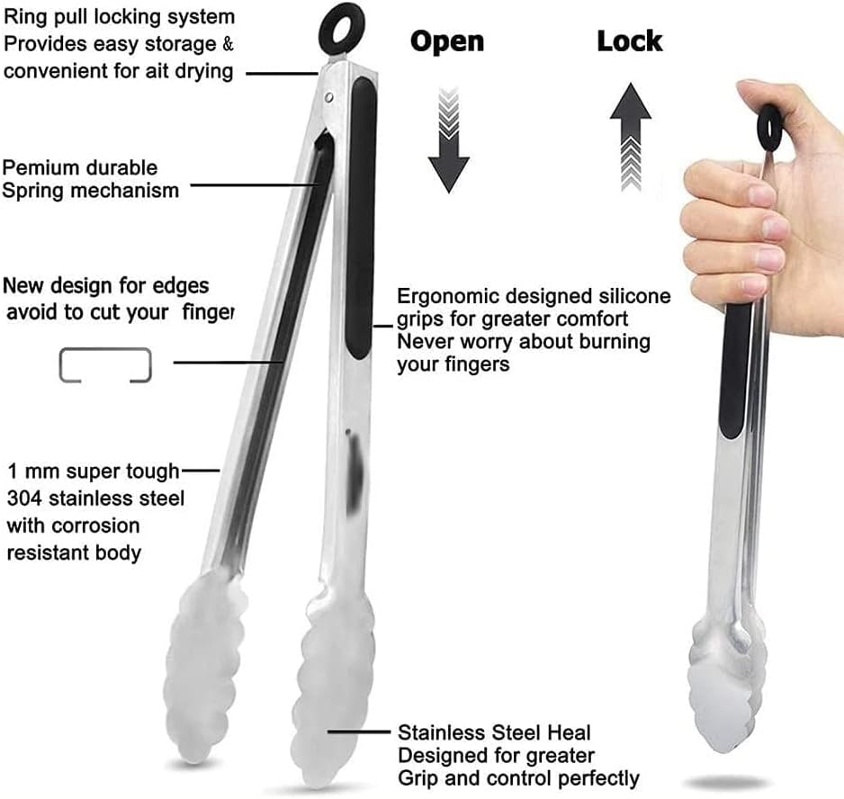 1pc Food Grade Silicone Food Tongs Non-Slip Heat-Resistant Serving Tongs Kitchen Tongs for Noodles Kitchen Tools Tongs(12 Inch)