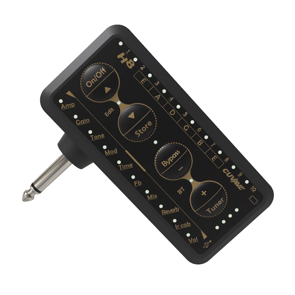 M-Vave H8 - Amplificatore per cuffie per chitarra, effetti integrati, batteria, ingresso strumento e audio Bluetooth