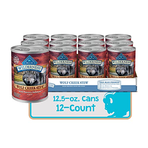 Blue Buffalo Wilderness Wolf Creek Stew High Protein, Natural Wet Dog Food, Savory Salmon Stew In Gravy 12.5-Oz Cans (Pack Of 12) #TOP1
